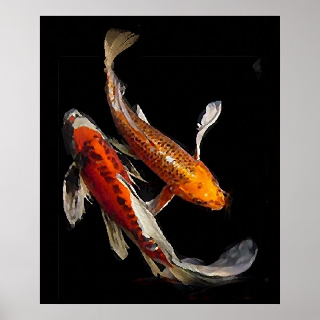 Atemberaubend Koi Pair Poster (Vorne)