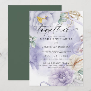 Atemberaubend Lilac Watercolor Floral Einladung