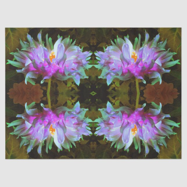 Atemberaubend Magenta und Lime Green Cactus Dahlia Seidenpapier (Vorderseite)