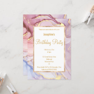 ATEMBERAUBEND MARBLE INSPIRIERT CHAMPAGNE GEBURTST EINLADUNG