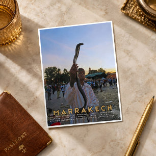 Atemberaubend Marrakech Medina Snake Charmer Postkarte