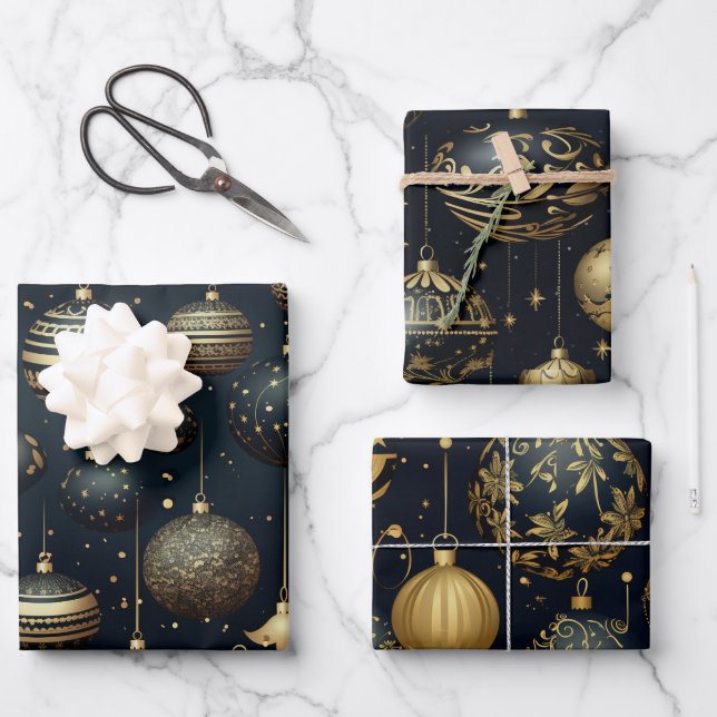 Atemberaubend Mitternacht Sparkone Geschenkpapier Set (Vorderseite)