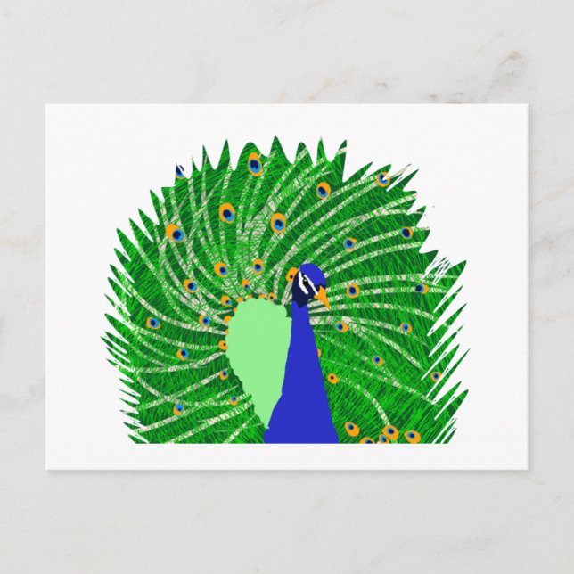 Atemberaubend Peacock Originalkunst von Sophie Age Postkarte (Vorderseite)