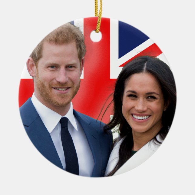 Atemberaubend! Prince Harry und Meghan Markle Keramik Ornament (Vorne)