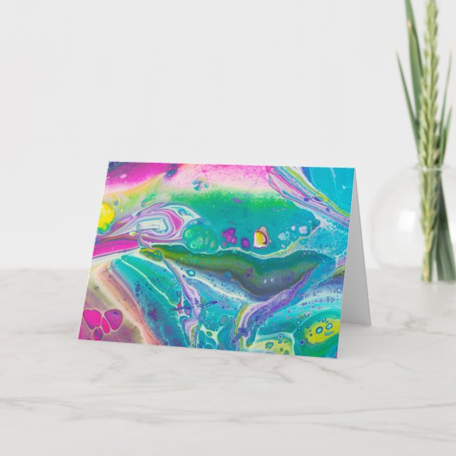 Atemberaubend Psychedelic Acrylic Fluid Art Karte (Vorderseite)