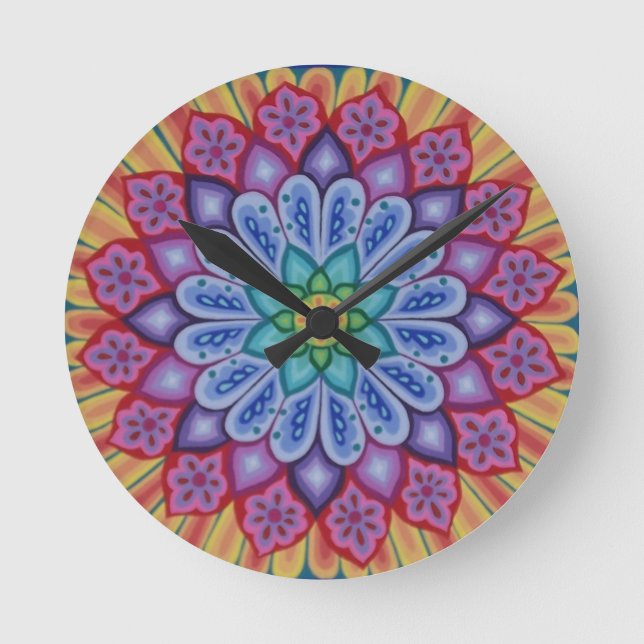 Atemberaubend psychedelische Mandala Uhr von Soozi (Vorderseite)