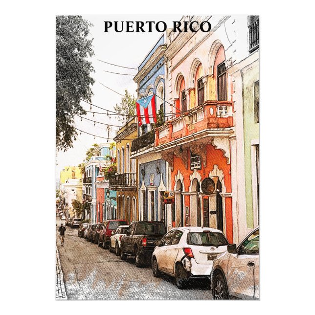 Atemberaubend Puerto Rico Vintage Reisen Fotodruck (Vorne)