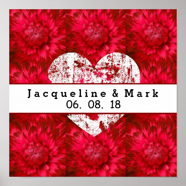 Atemberaubend Red Wedding Dahlia Petals X23 Poster (Vorne)