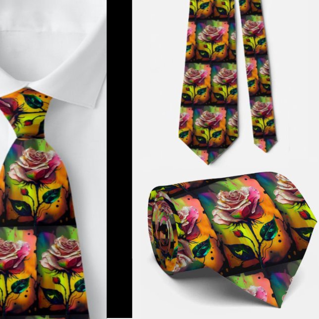Atemberaubend rosa Abstrakte Rose Formal Necktie Krawatte (Von Creator hochgeladen)