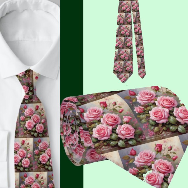 Atemberaubend rosa Roses Formal Necktie Krawatte (Von Creator hochgeladen)