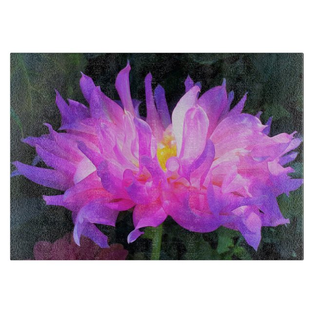 Atemberaubend rosa und Lila Kaktus Dahlia Schneidebrett (Vorderseite)