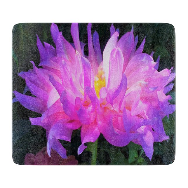 Atemberaubend rosa und Lila Kaktus Dahlia Schneidebrett (Vorderseite)