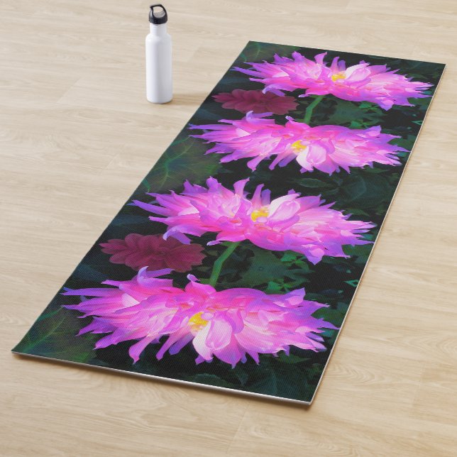Atemberaubend rosa und Lila Kaktus Dahlia Yogamatte (Beispiel)