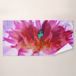 Atemberaubend Rot und Heiß rosa Kaktus Dahlia Badehandtuch