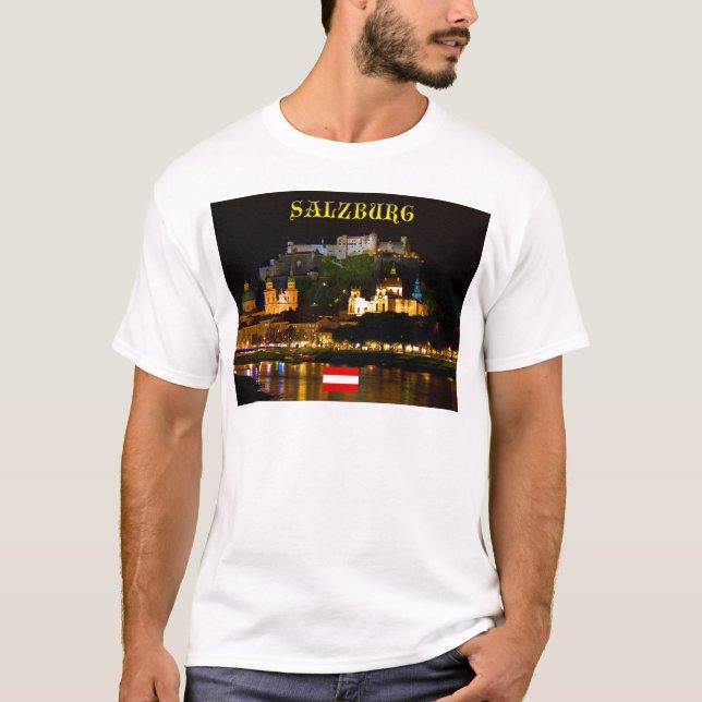 Atemberaubend! Salzburg Österreich mit Flagge T-Shirt (Vorderseite)
