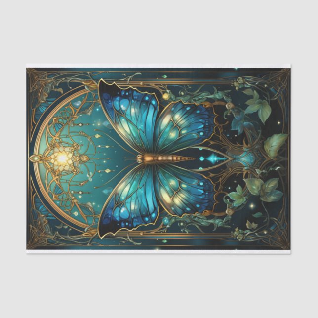 Atemberaubend Sapphire Blue Butterfly Seidenpapier (Vorderseite)