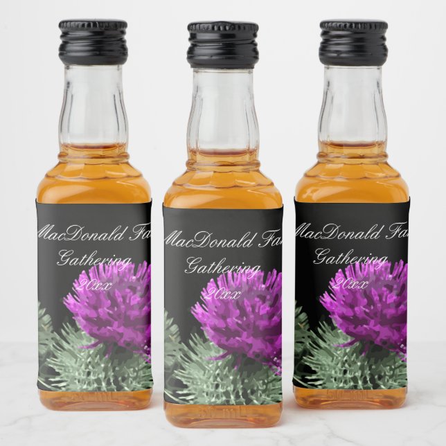 Atemberaubend Scottish Thistle Family Clan Alkoholflaschenetikett (Flaschen)