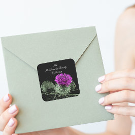 Atemberaubend Scottish Thistle Quadratischer Aufkleber