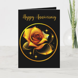 Atemberaubend Single Gold Rose Feiertagskarte