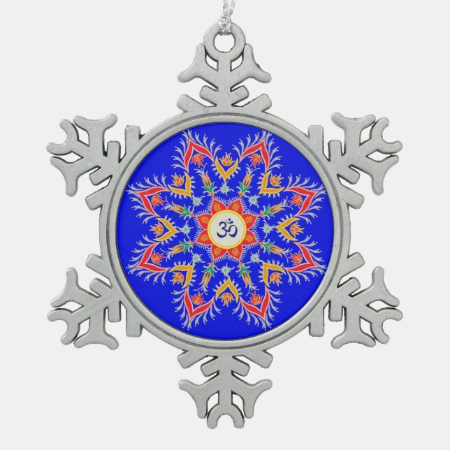 Atemberaubend, Zinn, "Sn'owm'flakes" Verzierung Schneeflocken Zinn-Ornament (Vorderseite)