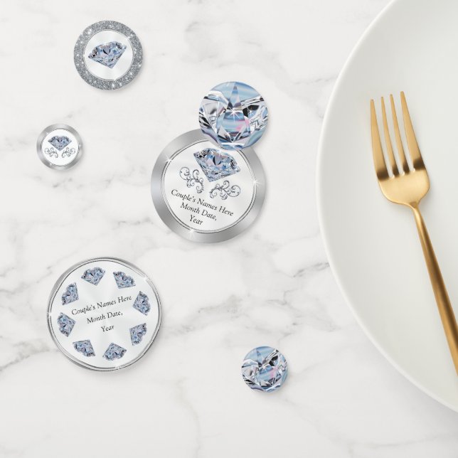 Atemberaubende 2-seitige Personalisierung Diamond  Konfetti (Gruppe)