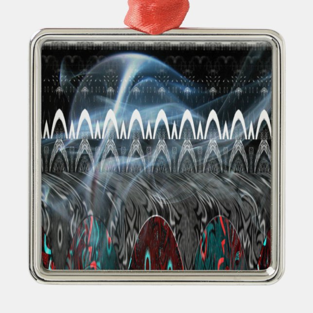 Atemberaubende Abstrakte Kunstdrucken Ornament Aus Metall (Vorne)