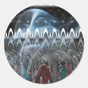 Atemberaubende Abstrakte Kunstdrucken Runder Aufkleber