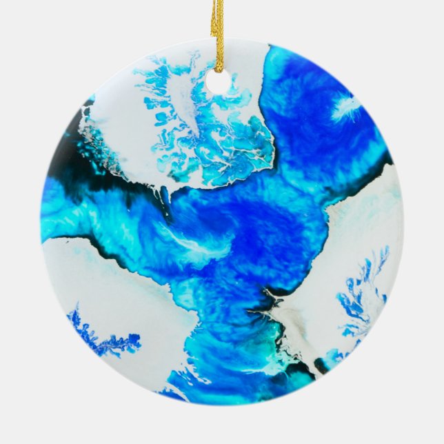 Atemberaubende Alkohol-Tinten-Malerei Keramik Ornament (Hinten)