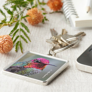 Atemberaubende Anna-Hummingbird im Pflaumenbaum Schlüsselanhänger