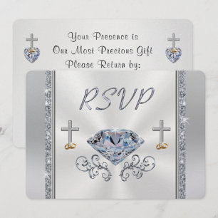 Atemberaubende anpassbare christliche Diamant-RSVP Einladung
