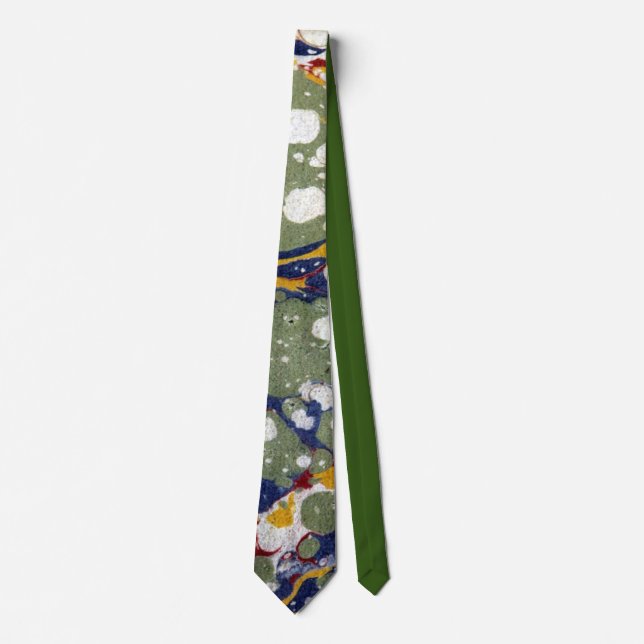 Atemberaubende antike Krawatte aus Marmorpapier (Vorderseite)