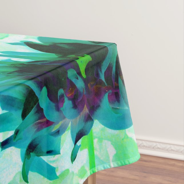 Atemberaubende Aquamarine und schwarze Kaktus Dahl Tischdecke (Beispiel)