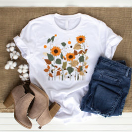 Atemberaubende Beauty Sonnenblumen Blätter T-Shirt