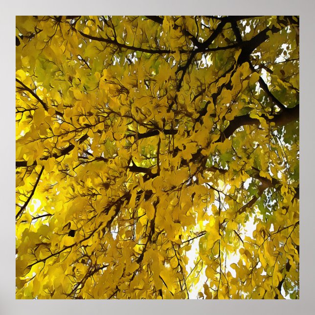 Atemberaubende Blätter Herbst Abstrakte Kunst Poster (Vorne)