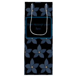 Atemberaubende blaue Blumen auf einem Geschenksack Geschenktüte Für Weinflaschen