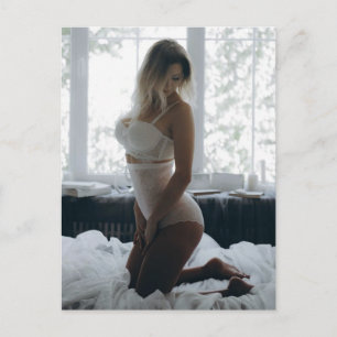 Atemberaubende Blonde-Foto-Postkarte Postkarte