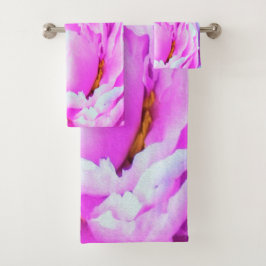 Atemberaubende Blume für doppelrosa Peony Badhandtuch Set
