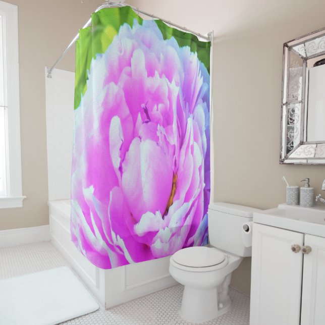 Atemberaubende Blume für doppelrosa Peony Duschvorhang (Beispiel)