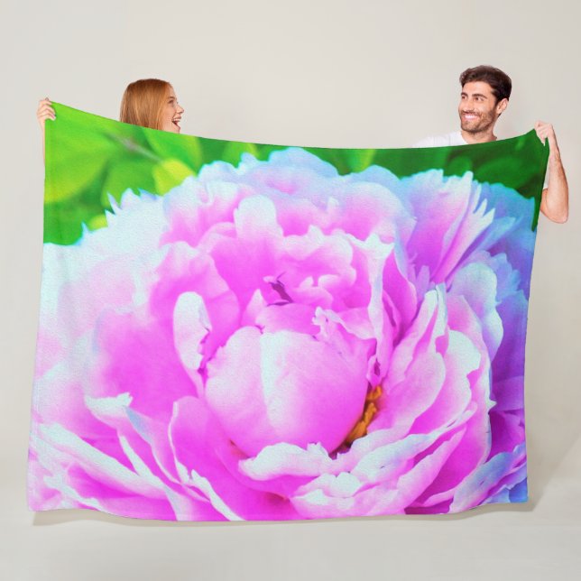 Atemberaubende Blume für doppelrosa Peony Fleecedecke (Beispiel)