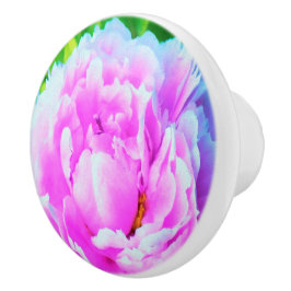 Atemberaubende Blume für doppelrosa Peony Keramikknauf