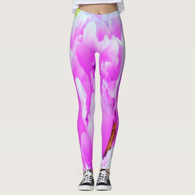 Atemberaubende Blume für doppelrosa Peony Leggings (Vorderseite)