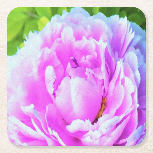 Atemberaubende Blume für doppelrosa Peony Rechteckiger Pappuntersetzer (Vorderseite)