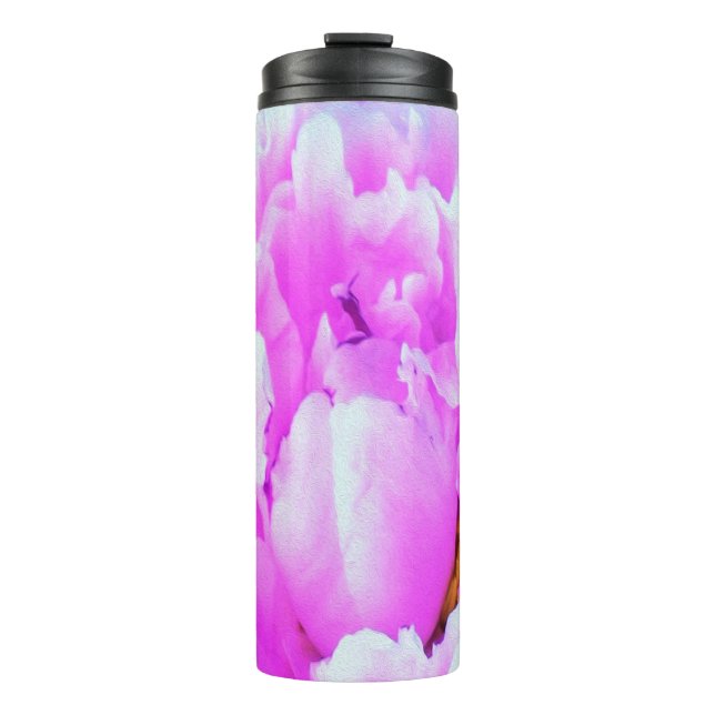 Atemberaubende Blume für doppelrosa Peony Thermosbecher (Vorderseite)