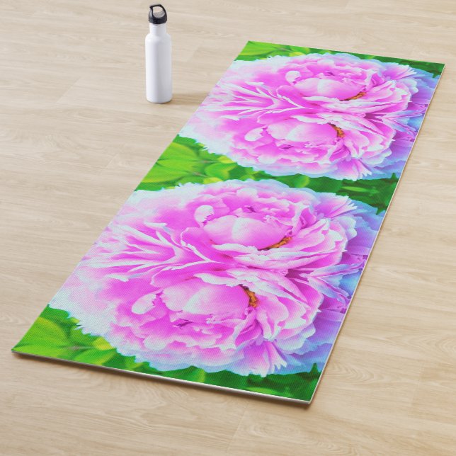 Atemberaubende Blume für doppelrosa Peony Yogamatte (Beispiel)