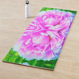 Atemberaubende Blume für doppelrosa Peony Yogamatte