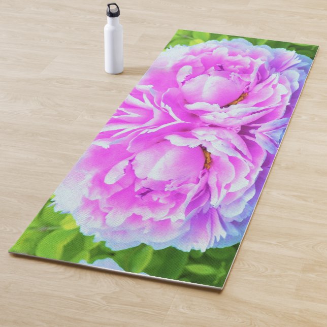 Atemberaubende Blume für doppelrosa Peony Yogamatte (Beispiel)