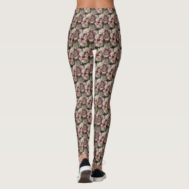 Atemberaubende Blume Muster Frauenarbeit Leggings (Rückseite)