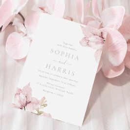 Atemberaubende Blush Bloral Elegante Hochzeit Einladung