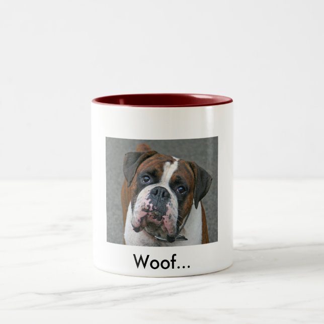 Atemberaubende Boxer-HundeTasse Zweifarbige Tasse (Mittel)