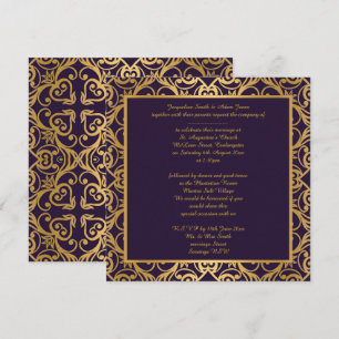 ATEMBERAUBENDE CLASSIC RECH NAVY GOLD WEDD EINLADUNG